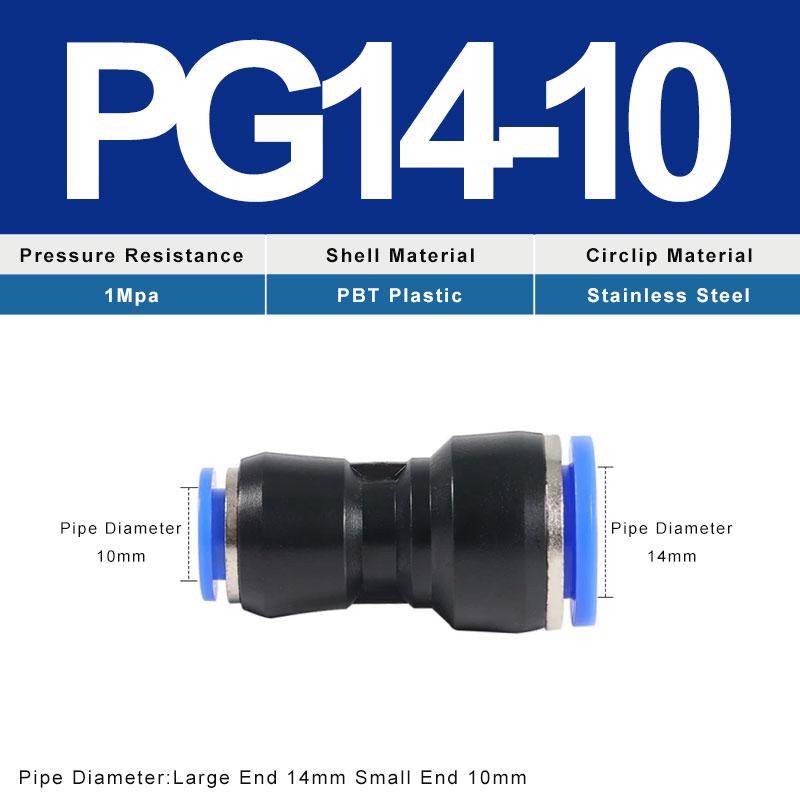 PG Pneumatic Fittings 2-Way Straight Connector Diameter Reduce For 8mm-6mm/6mm-4mm For Pneumatic Tube Air Hose Ventilation Valves 4
