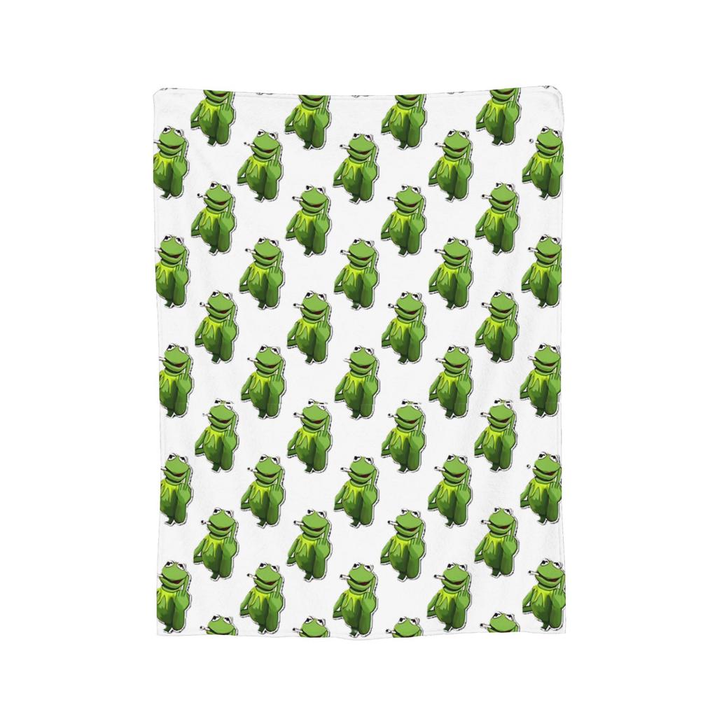 Cute Kermit The Frog Blankets Flannel Soft Throw Blankets for Car Sofa Couch Bedspread