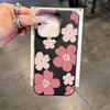 Pink Cherry Blossoms Imitation Leather Phone Case for iPhone 17 Air 16 E 15 14 Plus 13 12 11 Pro Max XS Max Soft Silicone Cover