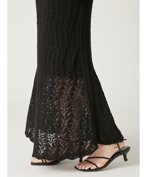 FRAY Mesh Lace Knit Black I.D. Women's Ame-Sli Dress, FWNO252013,