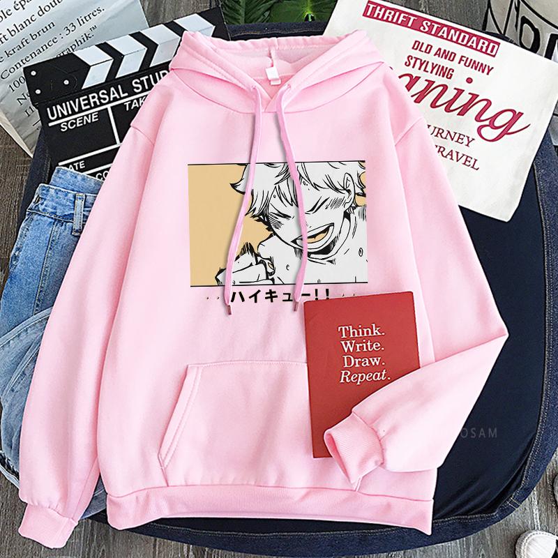 Fashion Harajuku Japan Anime Haikyuu Yu Nishinoya Men's Hoodies Women Winter Keep Warm Pullovers Streetwear Oversized Sweatshirt