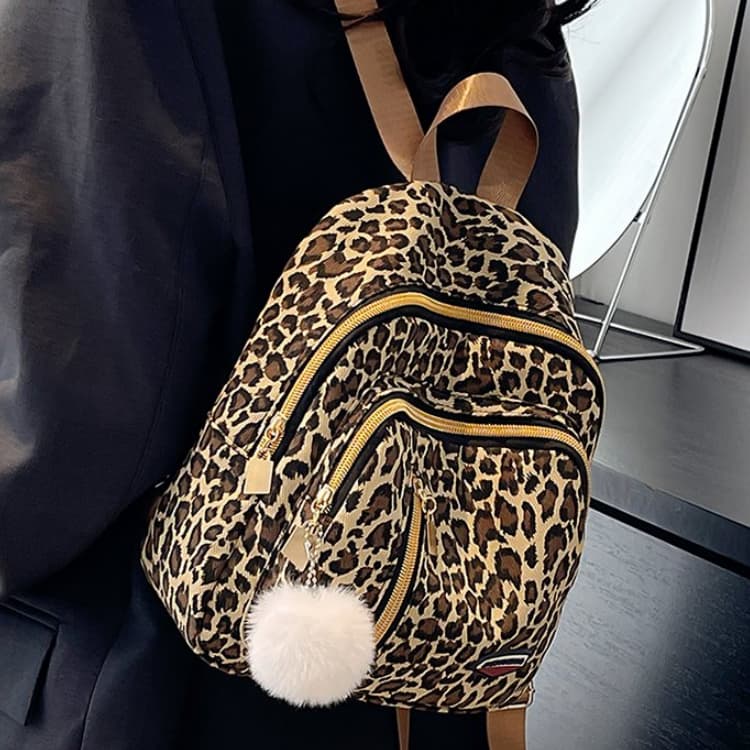 Women's Leopard Print Backpack Tote
