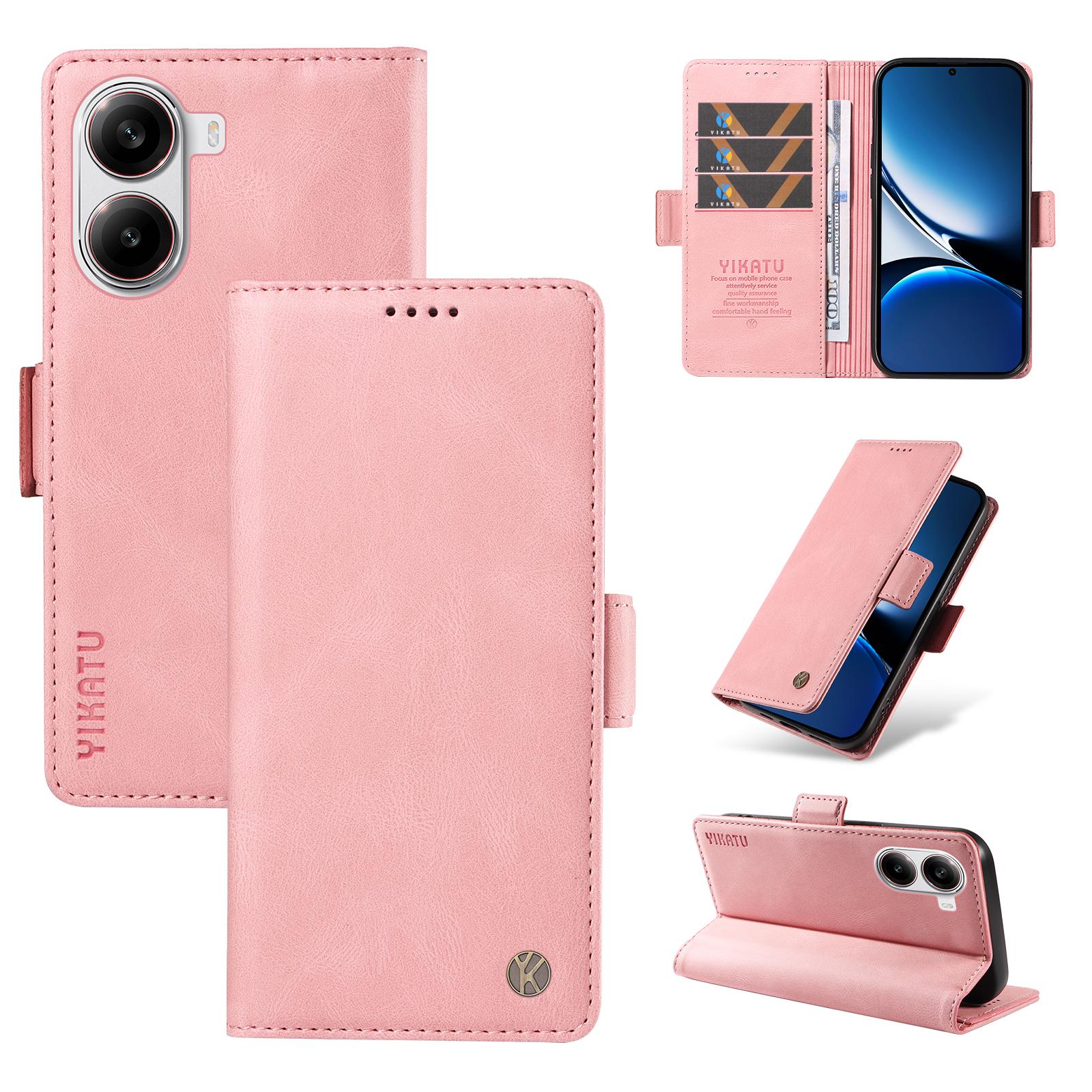 

For Xiaomi Redmi Turbo 4 5G/Poco X7 Pro 5G Leather Case YIKATU YK-005 Skin-Touch Feeling Wallet Phone Cover Pink