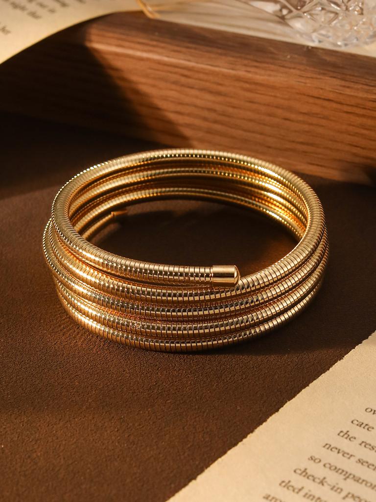 Spring Bracelet Creative Vacuum Furnace Electroplating Jewelry Multi-Layer Winding Elastic Ring Plain Ring Bracelet