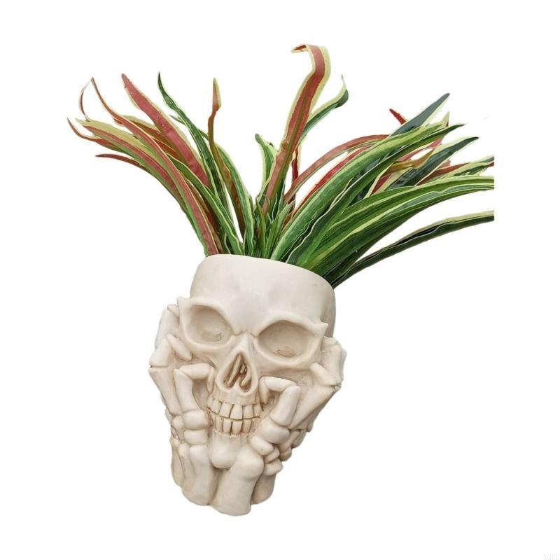 Resin Flower Succulents Pots Planters Skull Head Flowerpots Skull Planters Pots X3UC