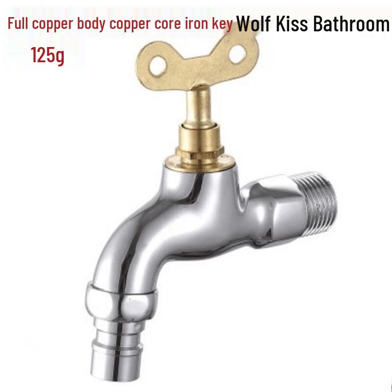 Alloy Wall-Mounted Washing Machine Faucet with Key Lock