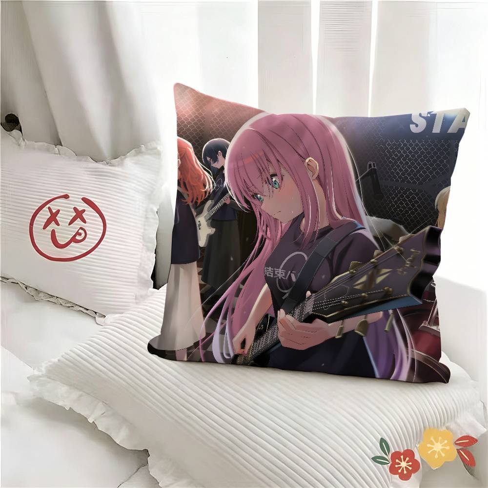 pc Anime BBocchi The RRock Pillow Case Fashion Square Pillowcase Bedroom Sofa Room Ins Decoration Leisure