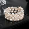 Bridal jewelry full diamond stretch bracelet, multi-layer pearl rhinestone winding spiral bracelet bracelet