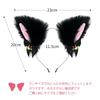 Perakpapa Cat Ear Headband with Bell & Ribbon, Black and White Cat Costume Hair Accessory, Fluffy, Cosplay Prop for Halloween, School Festivals, and