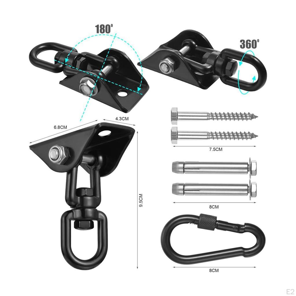 Κιτ Αιώρας με Περιστροφή 360°, Γάντζοι για Κούνια και Γιόγκα