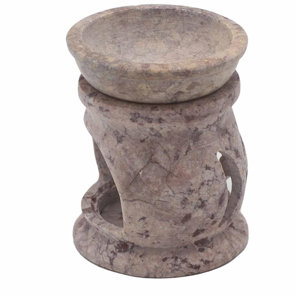 Soapstone Oil Burner 8cm Three Moon Pentagon