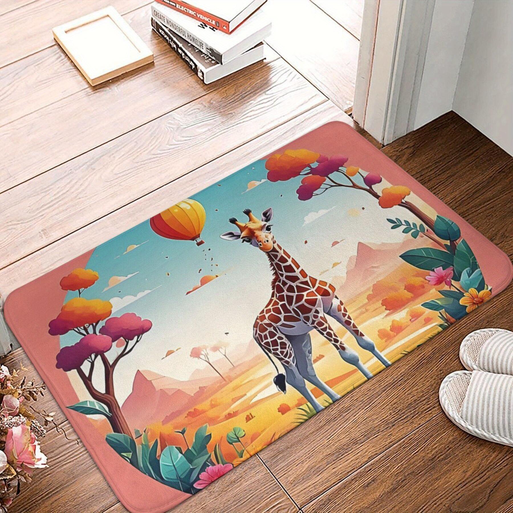 

Shalom Purim Hebrew Text Mat, Festive Carnival Design, Polyester Rug for Indoor Living Space Decor 40x60cm