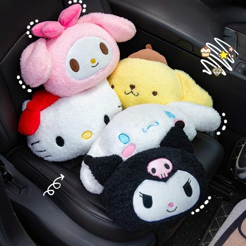 Cute Kuromi Hello Kitty Cartoon Car Neck Pillow Headrest Interior Pillow Soft Comfortable Travel Pillow for Car