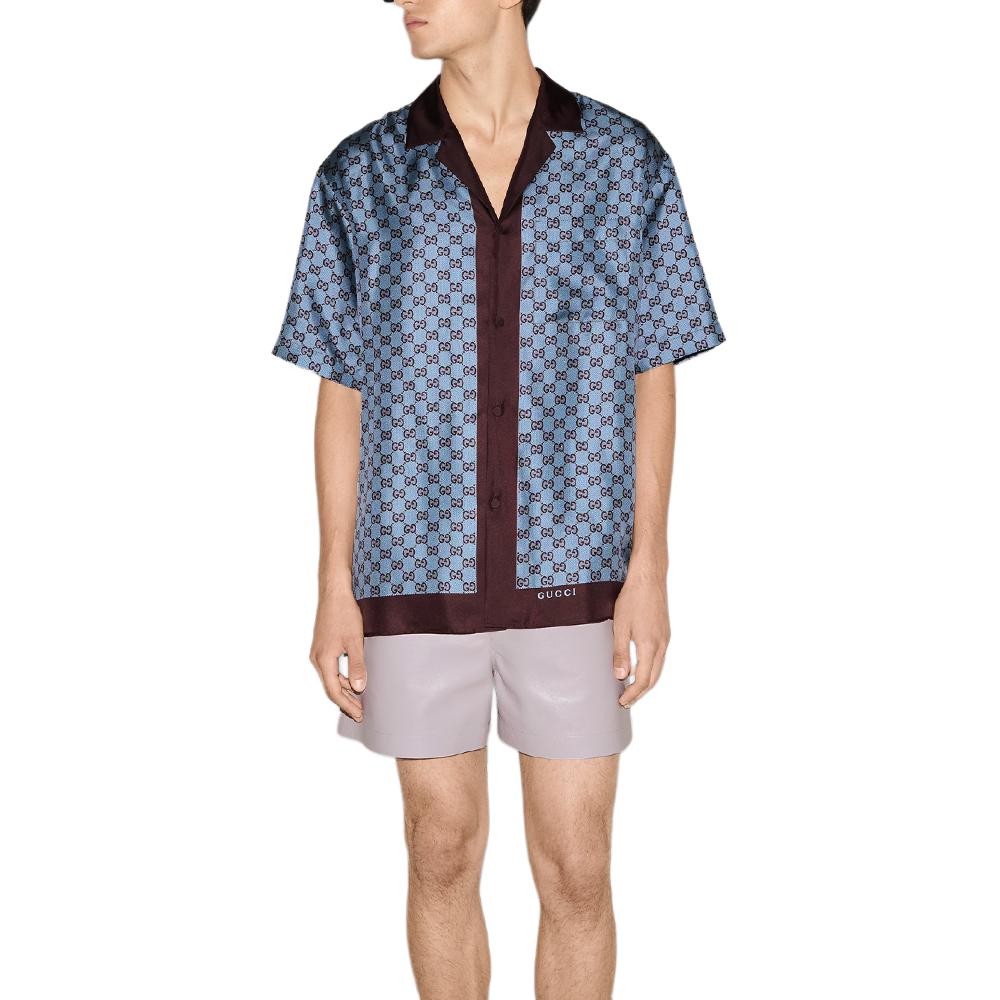 GUCCI Regular Fit Printed Silk Twill Shirt 794907-ZASG3-6006