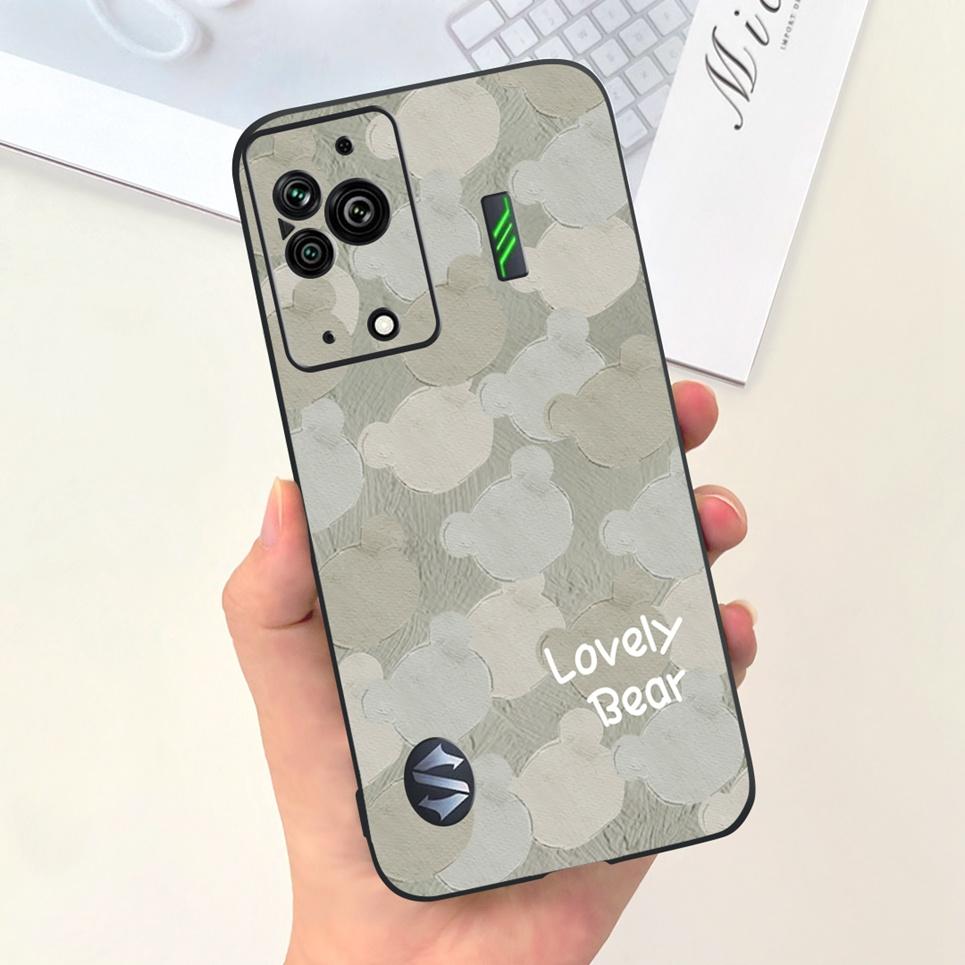 

Чохол для телефону Black Shark 5 5Pro З літерним прізвиськом М який на дотик Задня кришка Чорний силіконовий Бампер Оболонка Xiaomi Blackshark 5 Pro Black Shark 5