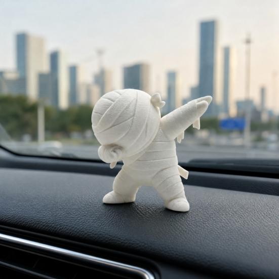 Mini Desktop Ornament, Bandage Texture Mummy Poses Shape Statue, Compact Size Figurine for Desk Car Workstation Decor