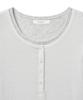 NOIRER FOR WOMAN Layered Henley Neck Half T-Shirt (Ivory)