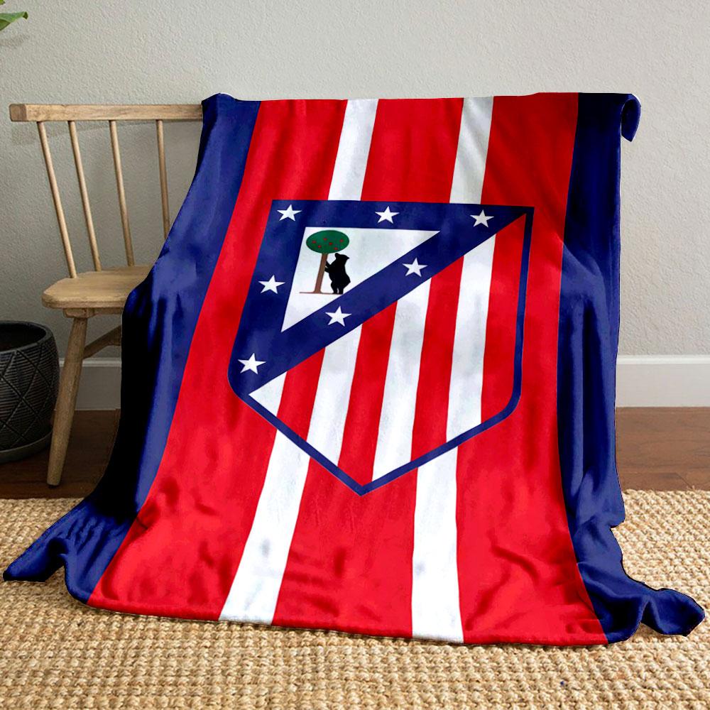 Red and white vertical stripes with a blue-bordered shield featuring stars and a bear. for all seasons blanket lunch break throw gift