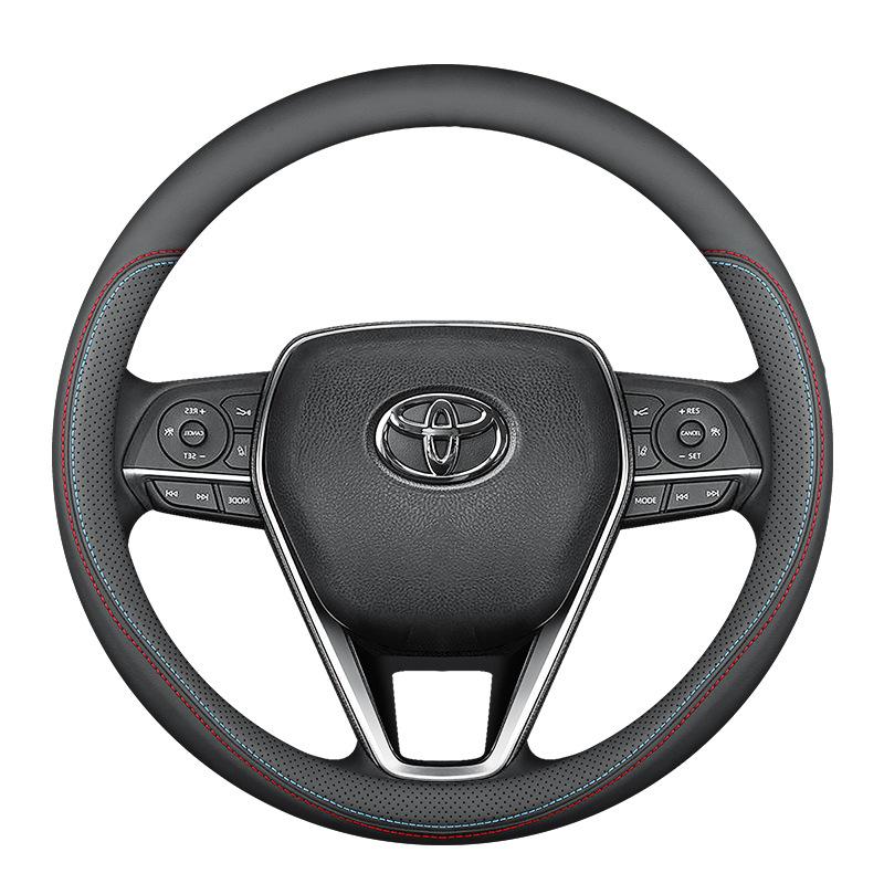 Toyota Steering Wheel Cover for IZOA, Levin, RAV4, Venza, Highlander, Camry, and New Corolla - Leather