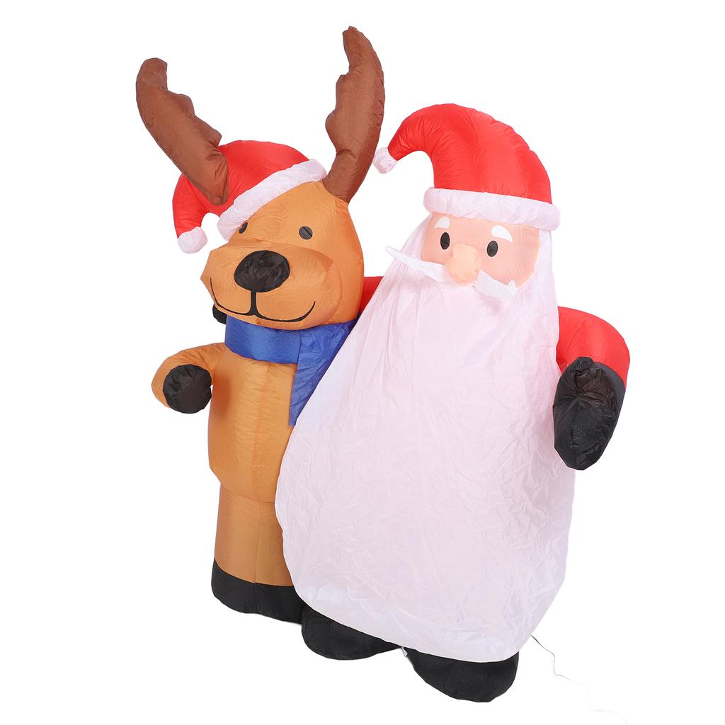 1.6m Świąteczny Dmuchany Model Staruszków i Jelenia Dmuchany Święty Mikołaj i Renifer Lampki LED Zewnętrzny Inflata