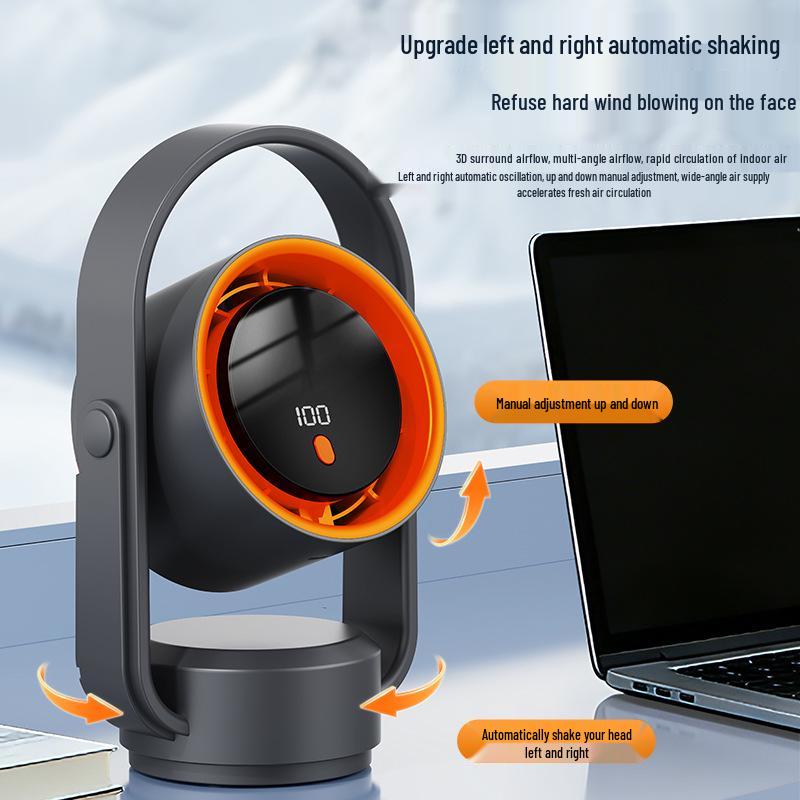 High-Power Leafless Oscillating Desktop Air Circulator Fan