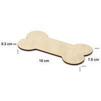 Formes à Décorer - Creative Deco - Grands Os de Chien - 15 x 7,5 cm - Bois Contreplaqué - Non Peints