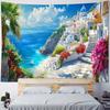 Schöne Küstenlandschaft Wandteppich Hängend Traumhafter Schloss-Wandteppich Haus Schlafzimmer Hängendes Tuch, Strand Picknickmatte Yogamatten