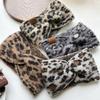 Leopard Print Knitted Headband To Keep Warm In Autumn and Winter, Go Out Versatile Headband, Women's Cross Wide Edge Headband