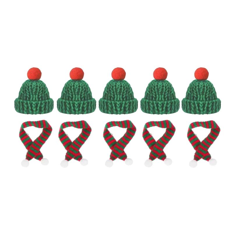 Accesorios de Disfraz Navideño para Botella de Vino de Hilos Hechos a Mano Decoración Festiva Cómoda para Suministros de Fiesta en Casa Oficina