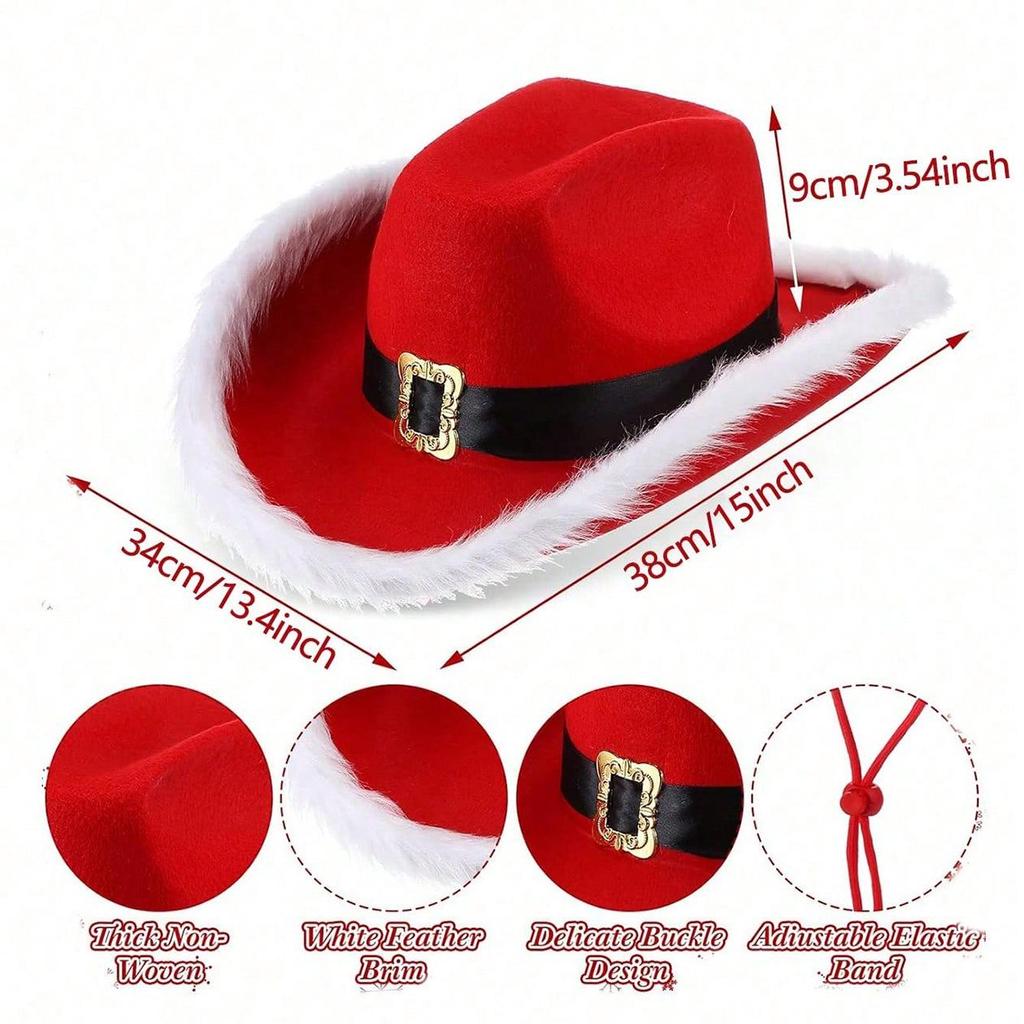 Christmas Red Denim Frayed Edge Santa Hat for Holiday Performances