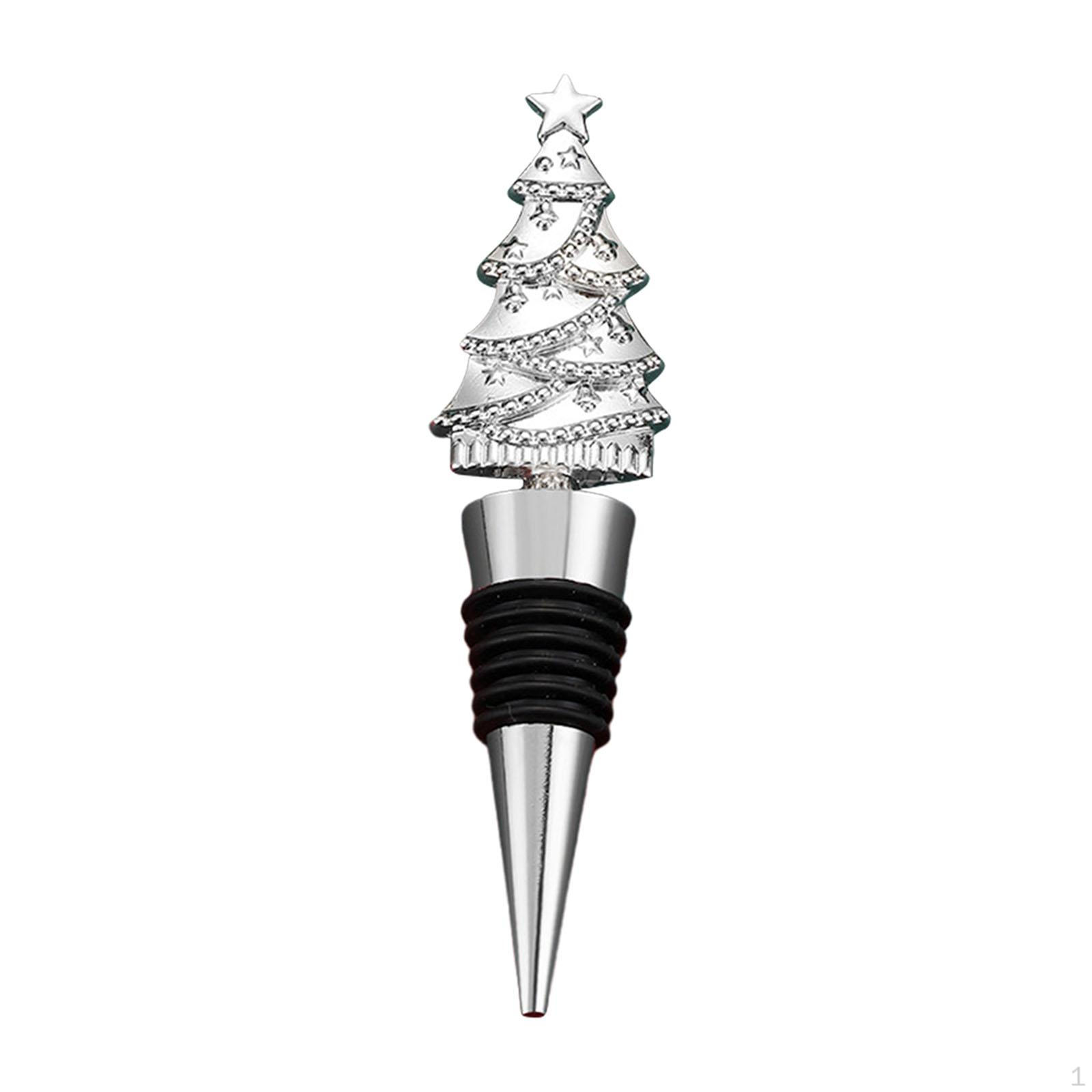

Christmas Stopper for Wine, Reusable Kitchen Accessory Silvery