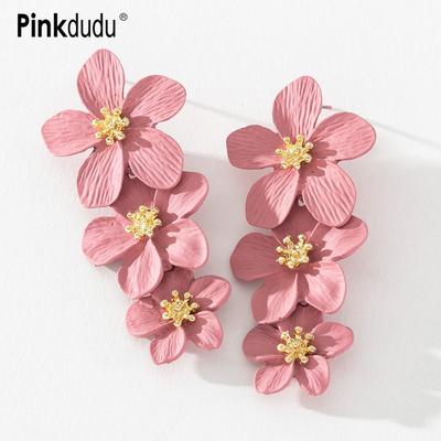 Mode Sprühfarbe Blumen Bunte Tropfen Ohrringe Neue Multilayer Legierung Tropfen Ohrringe für FrauenPD576