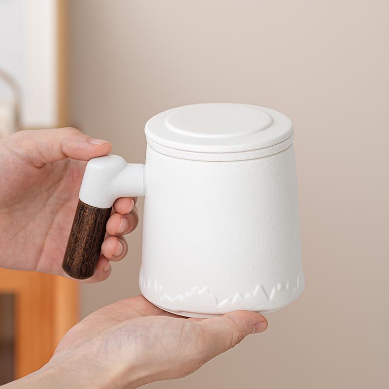 Ceramic Tea & Water Separation Mug with Filter – Custom Logo Souvenir Gift