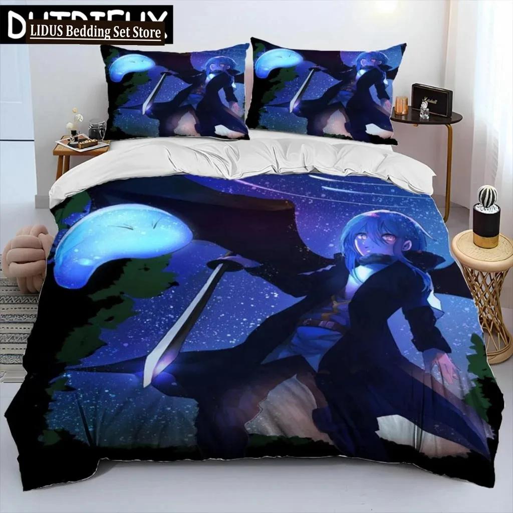 I Got Reincarnated As A Slime Anime Comforter Bedding SetDuvet Cover Bed Set Quilt Cover Pillowcaseking Queen Size Bedding Set