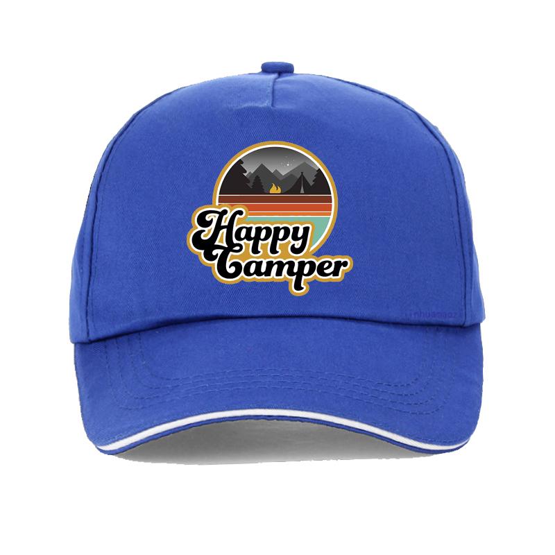 Happy Camper Cap Summer Camp Camping Unisex Women baseball cap Green Hiking Outdoor Sport  Trucker Cap