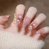 24Pcs Dark Butterfly Black Press On Nails Full Cover Fake Nail Tips Cute Girl False Nail Art Set