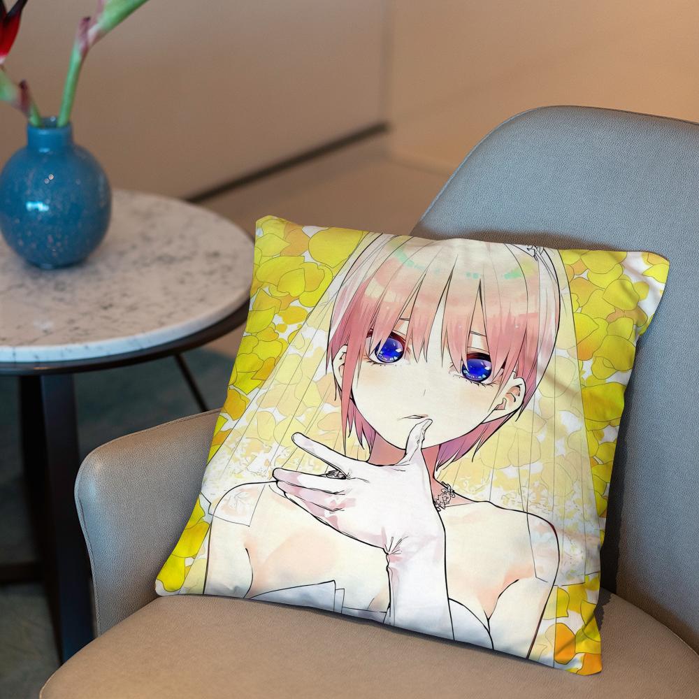 The Quintessential Quintuplets Cushion Cover 2-in-1 Reversible Plush Pillow Cover | Car/Sofa/Bed | Perfect Gift