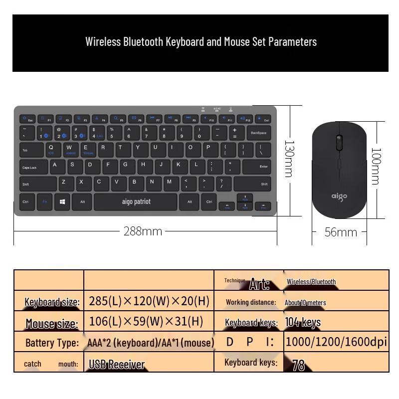 Aigo WQ7635 Wireless Keyboard and Mouse Combo