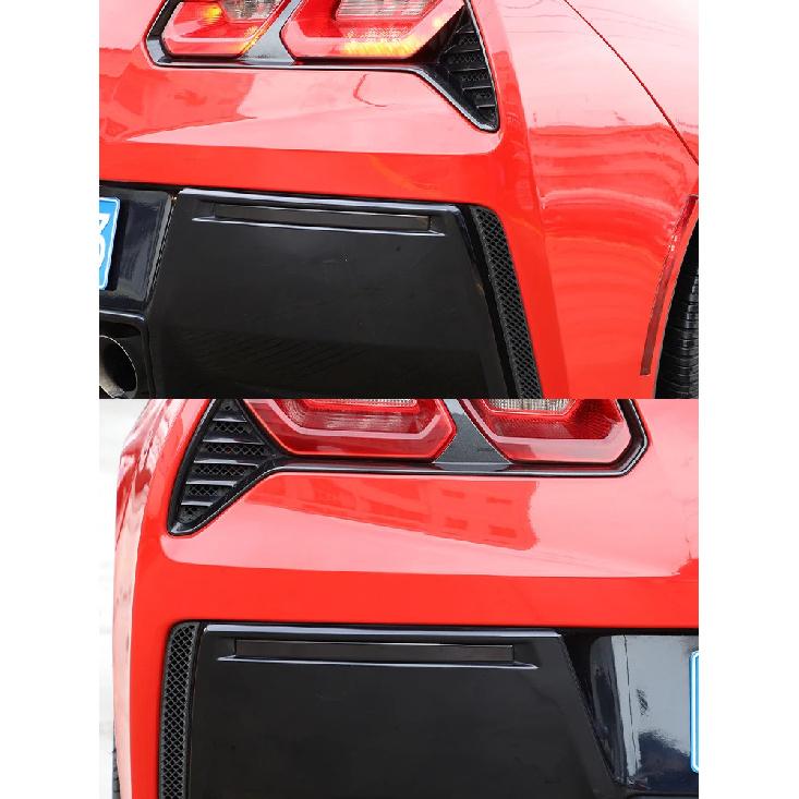 For Chevrolet Corvette C7 2014-2019 ABS Black Car Rear Tail Light Rear fog lamps Blackout Cover Trim Sticker Car Accessories