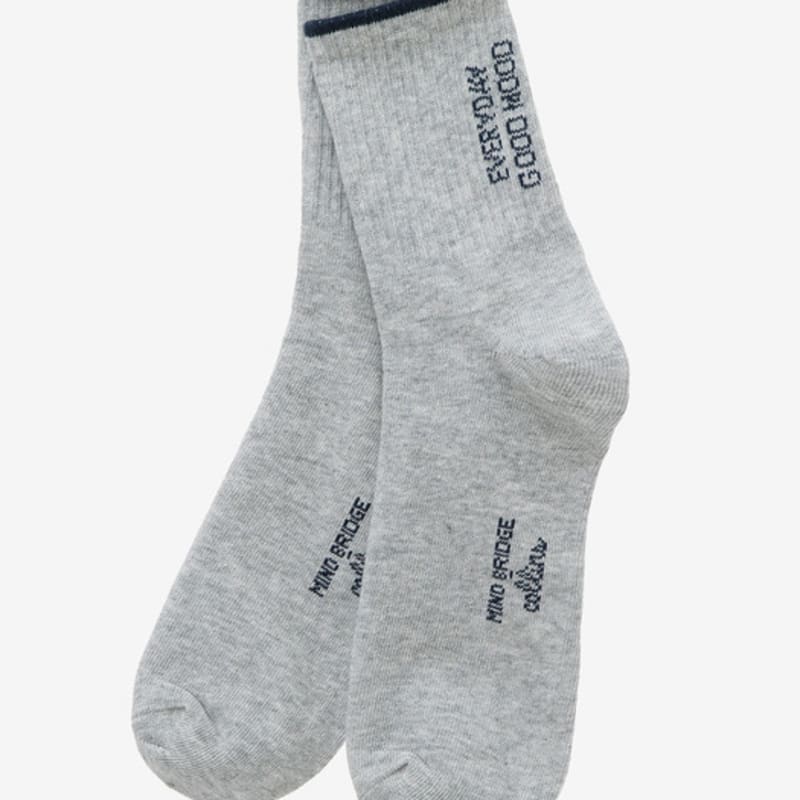 MIND BRIDGE Women [Collins] Lettering Mid-Calf Socks_2colors