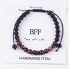 Woven Morse Code Bracelet 6mm Tiger's Eye Stone Black Frosted Code Bracelet Tiger's Eye Stone Morse Code Bracelet