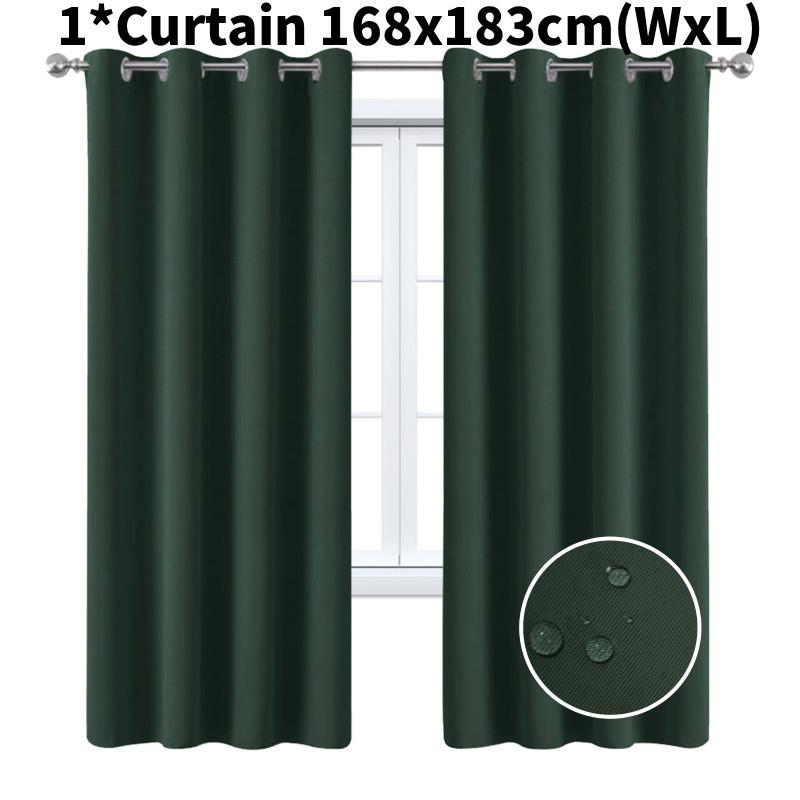 Curtain Blackout Insulated Bedroom Living Room Solid Color Curtains Window Decor