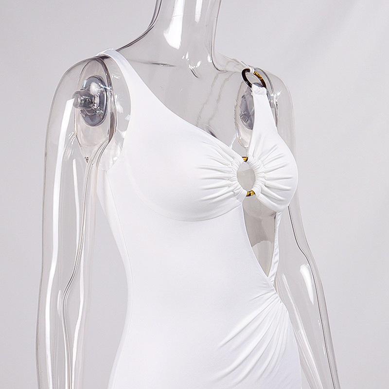 European and American women's dresses, new long dresses, sexy party hollow buttocks suspender skirts