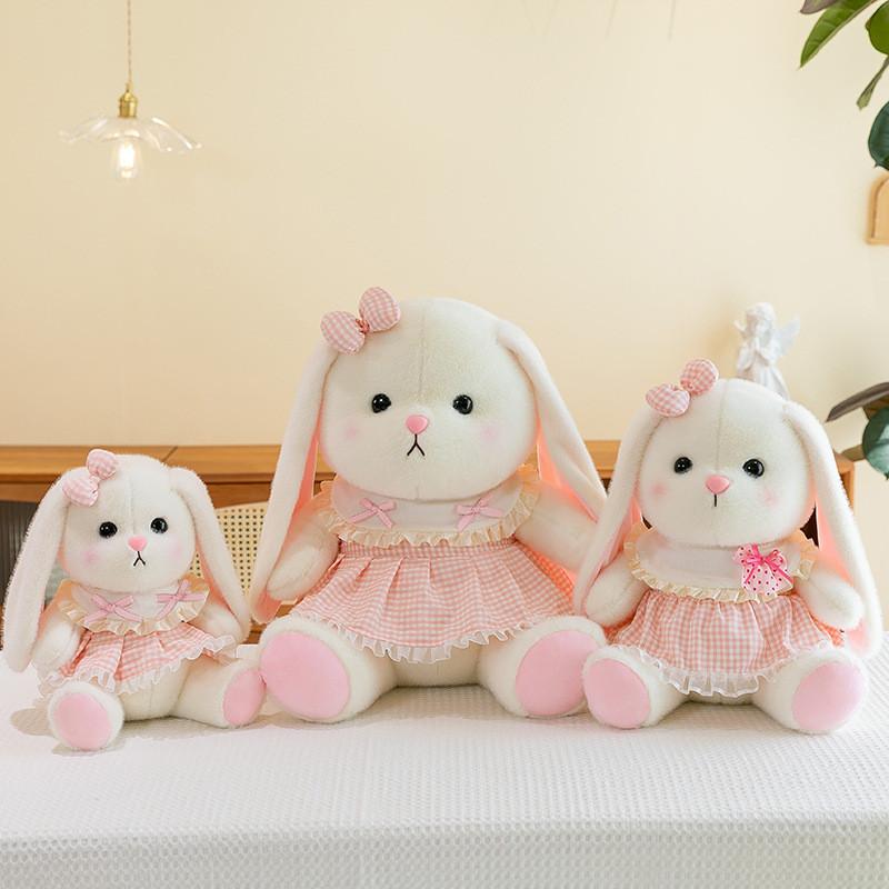 Adorable Plush Rabbit Doll With Cute Flower Dress Perfect For Girls Birthday Gifts