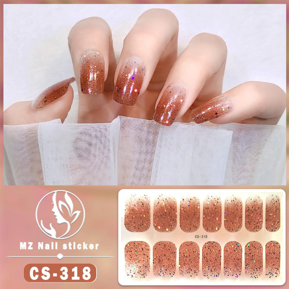 Nail Sticker Waterproof No-bake Gel Nail Polish Film Full Sticker Korean Multi-color Scallion Powder Nail Sticker Nail Sticker