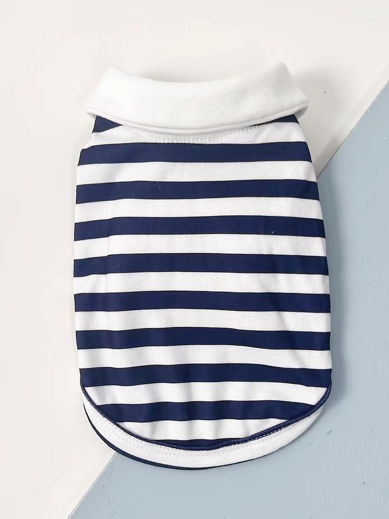 Hot Sale Three-Color Striped Dog Pet T-shirt for Spring Summer Leisure Premium Pet Clothes