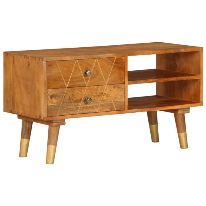 VidaXL Meuble TV 85x35x47 cm Bois massif de manguier