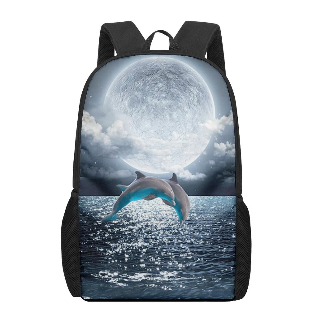 Dolphin Ocean Animal Print Children School Bag Girls Boys Casual Backpack Student Schoolbag Teenager Daily Storage Rucksacks