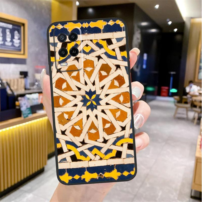 Moroccan Tile Case For Oppo A98 A18 A38 A58 A78 A60 A80 A40 A96 A76 A16 A94 A74 A54 A15 A17 A57 A77 A5 Pro