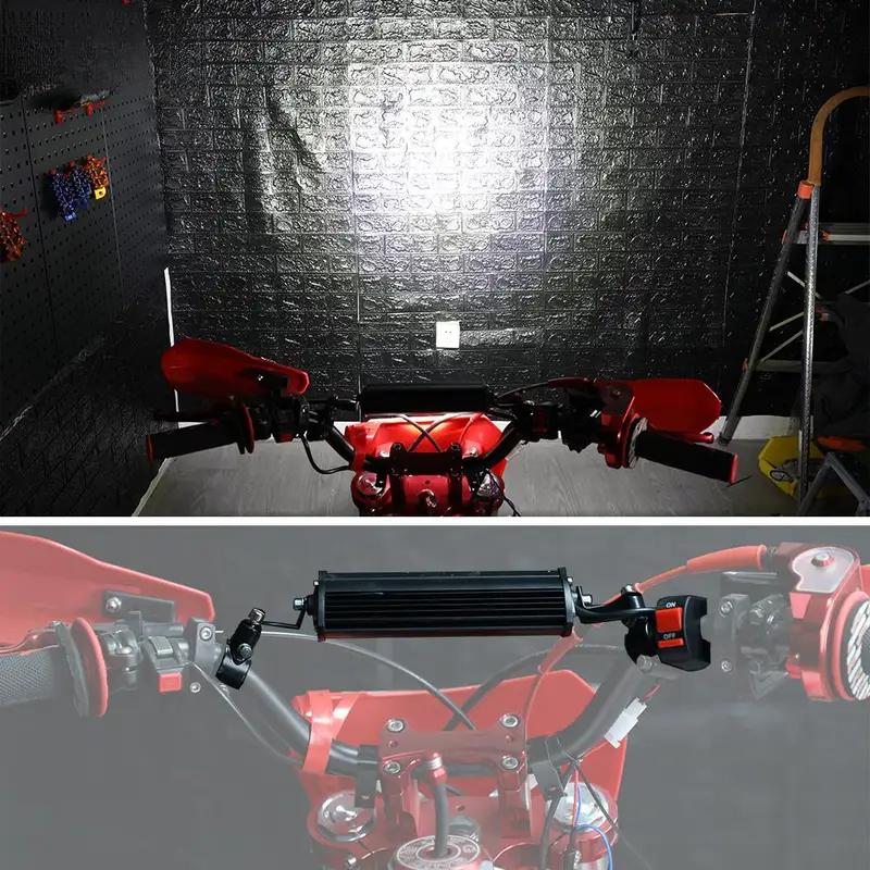 60W 2500LM Motorcycle LED Light Bar Kit with Mounting Bracket Switch Wiring For Universal for Most 7/8" Handlebar Dirt Pit Bike